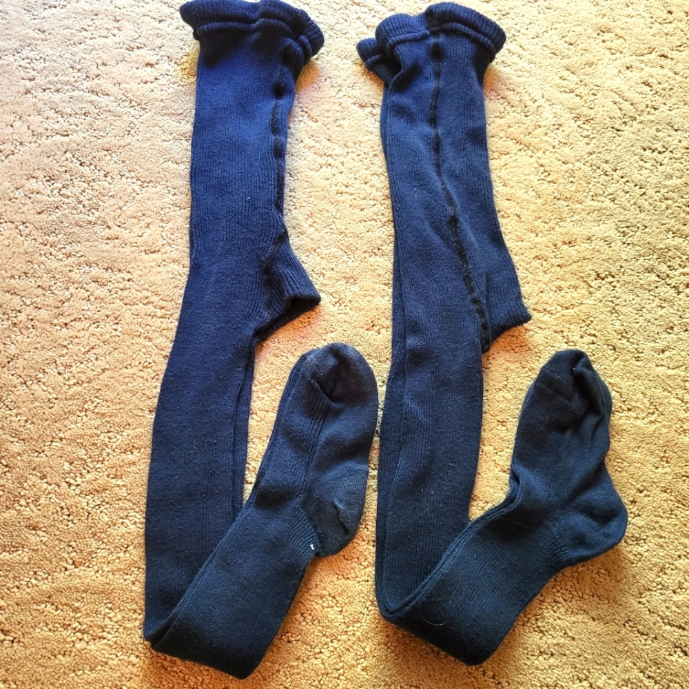 Cotton tights navy blue kis 2-3t